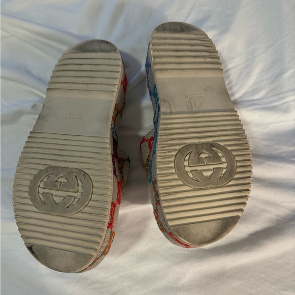 Gucci Platform Slide, Angelina, Embroidered Logo - Picture 4 of 6